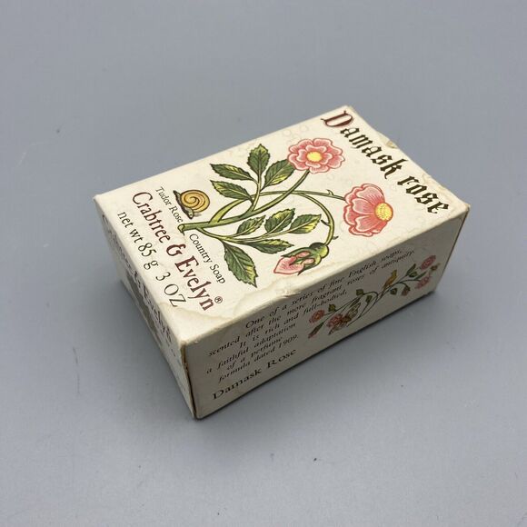 Crabtree & Evelyn Damask Rose Tudor Rose Country Bar Soap Box 3.5 Oz 3029 - Picture 2 of 6